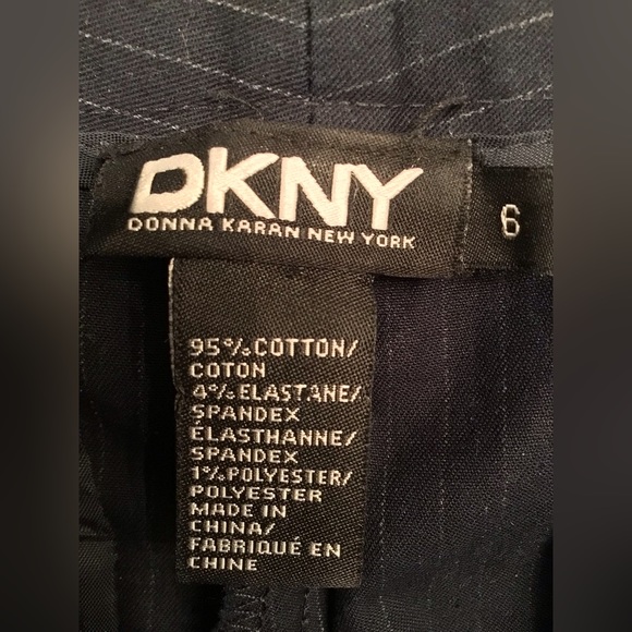 DKNY Navy Pin Striped Stretched Pants - US 6 - Picture 4 of 4